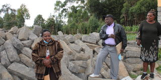 Valley estate officials at their construction site in Engineer Town, Nyandarua County.