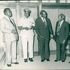 Then President Daniel Arap Moi and Director of Intelligence Mr James Kanyotu