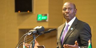 President William Ruto at the 22nd Comesa summit of heads of state and government in Zambia.