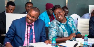 Baringo County Assembly Speaker Vincent Kemboi and Clerk Winnie Chemase