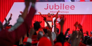 Uhuru Kenyatta at a Jubilee NDC