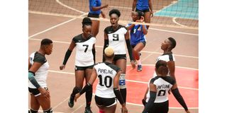 Kenya Pipeline players celebrate a point against Post Bank