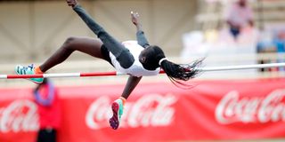 Zeddy Jesire takes part in women's high jump 
