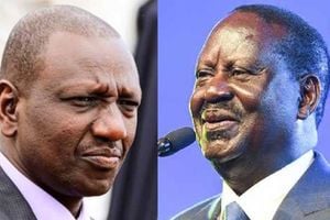 President William Ruto (left) and Azimio leader Raila Odinga. 