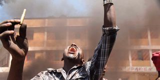 protests kenya bullet man