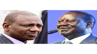 President William Ruto (left) and Azimio leader Raila Odinga. 