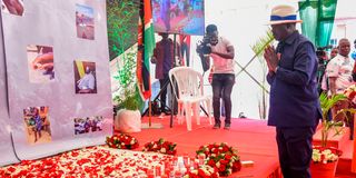 Raila Odinga at the Azimio vigil