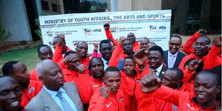 Team Kenya athletes during the flag-off ceremony