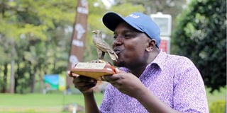 Kiambu Golf Club’s Michael Karanga celebrates 