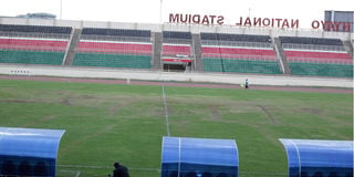The current state of the football pitch at Nyayo Stadium 