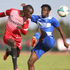 Sichenje Ronald (right) of AFC Leopards vies for the ball with Shabana's Aduda Abisolom