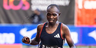Kenya's athlete Joshua Belet runs to win the 2023 TCS Amsterdam Marathon 