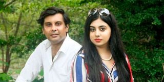 Arshad Sharif with his wife Javeria Siddique