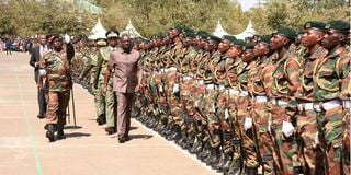President William Ruto inspects a guard of honour