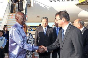 President William Ruto arrives in China