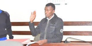 Victor Adika in the dock at the Makadara Law Courts.