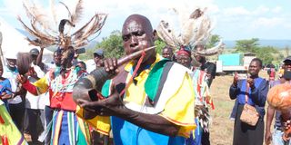 Traditional dancers entertain guests during the Roan Antelope half marathon