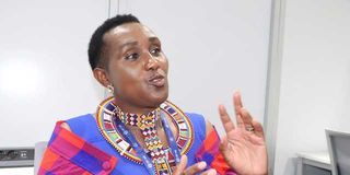 Jacqueline Koin, a Maasai climate and gender activist at COP28 in Dubai in December 2023.