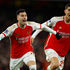 Arsenal's Gabriel Martinelli celebrates scoring their second goal with Kai Havertz 