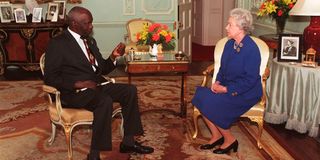Daniel arap Moi with Queen Elizabeth II
