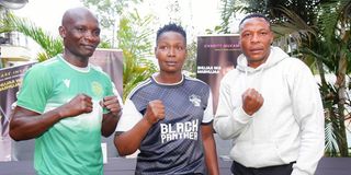 Boxers John Juma Oloo, Charity Mukami and Daniel Wanyonyi 