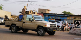 Members of the security forces patrol Chad's capital N'Djamena in this file picture.