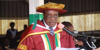 Daystar vice chancellor, Prof Laban Ayiro when he served in the same capacity at Moi University.