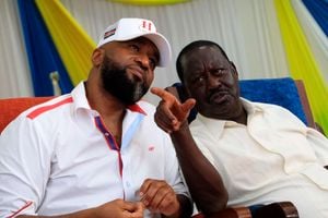 Hassan Joho and Raila Odinga