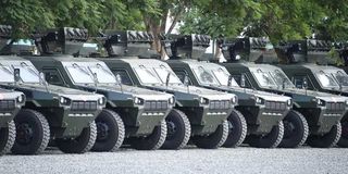 Armoured personnel carriers that were commissioned for the Kenya Police Service.