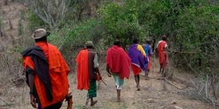 Maasai elders from Laikipia head to Mukogodo forest