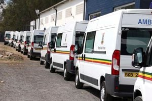 Some of the ambulances to be leased for the Kenya Prisons Service