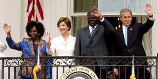 George Bush and Mwai Kibaki