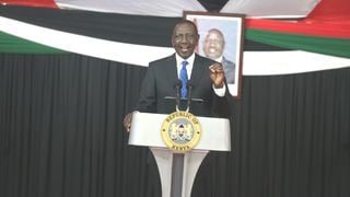 President William Ruto delivers a speech during the National Prayer Breakfast at Safari Park.