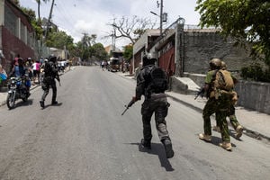 Haitian National police SWAT unit and Kenyan Police