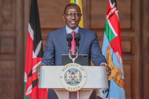 President William Ruto addressing journalists at State House, Nairobi. BONFACE BOGITA / NATION