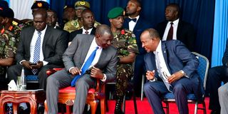 President William Ruto with former Defence Cabinet Secretary Aden Duale 