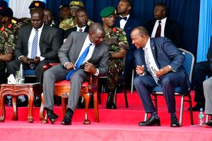 President William Ruto with former Defence Cabinet Secretary Aden Duale 