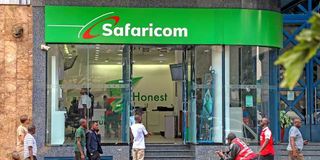 A Safaricom shop at the I&M building in Nairobi.