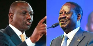 President William Ruto and Azimio la Umoja leader Raila Odinga