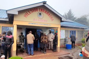 Shocked parents at Hillside Endarasha Academy in Kieni, Nyeri fire 