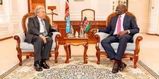 William Ruto with Antonio Guterres