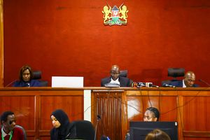 Justices Freda Mugambi, Eric Ogola and Anthony Mrima