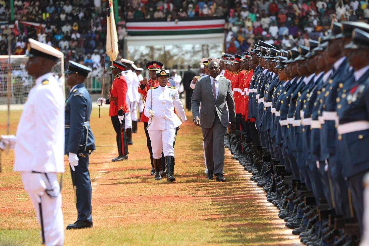 History made as female soldier commands military parade at Mashujaa Day fete