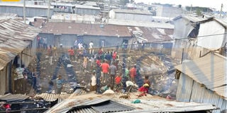 Mukuru Kwa Reuben explosion fire burnt shacks