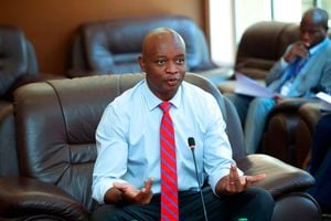 Cytonn CEO Edwin Dande while appearing before the Public Petitions Committee at Parliament Buildings