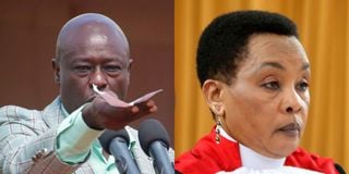 Impeached Deputy President Rigathi Gachagua and Deputy Chief Justice Philomena Mwilu